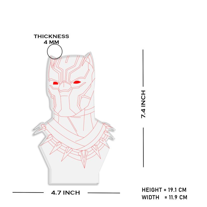 3D Illusion Black Panther Led Night lamp with Multicolored Gift For Avengers Lover